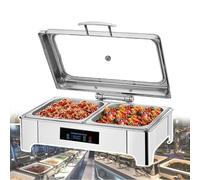 WJYTDHIQS Ensemble de Buffet Chafing Dish Électrique, Réchauffeur de Nourriture en Acier Inoxydable, 1-3 Pans Buffet Serveurs et Réchauds Plateau Réchauffeur de Température D'affichage Numérique