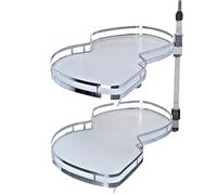 WJYTDHIQS Plateau pivotant à 2 Niveaux, Organisateur Coulissant d'angle Mort, pour Armoire de 900 mm, Corner Étagère d'angle Blanc, Organisateur d'armoire de Cuisine Ouverte (Ouverture à dr)