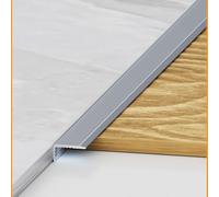 WJYWX Lot de 3 bandes de bordure en alliage d'aluminium, bande de bordure de carrelage, bande de décoration en métal, bande de seuil en forme de L (A, 10 mm x 60 mm x 0,9 m)