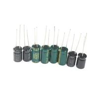 WJZJSVWTAU 120PCS/125PCS 16V 25V 50V DIY Electronic Capacitor Assortment Set - 25 Values/15Values 1uF-2200uF Electrolytic Capacitor Kit(125PCS - 25Values) diy supplies