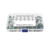 WJZJSVWTAU 150pcs 15Values Polyester Film Capacitor Assortment Kit with Box 2A331J 2A471J 2A102J 2A103J 2A223J 2A104J 2A154J 2A224J 2A474J diy supplies
