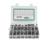WJZJSVWTAU 500Pcs 24 Values 16-50V 0.1-1000uF Metal Electrolytic Capacitors Assortment Box Kit Assorted Assortment Kit Bypass Low Frequency diy supplies