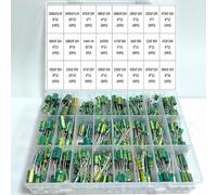WJZJSVWTAU 625Pcs 24Values Aluminum Electrolytic Capacitor Kit 10V-100V 1F-1000uF Capacitors Box Assortment Kit diy supplies