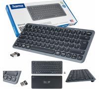 Wk-500 Clavier Sans Fil Noir Et Gris (Puce Polonaise Qwerty, Multi-Appareils, Bluetooth, Petit, Avec Piles, Silencieux, Touches Multimédia, Alimentées Par Batterie)