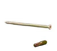 WK Electrical - Vis béton avec embouts Torx - Vis à maçonnerie à tête fraisée zinguée pour brique et béton - Pas besoin de chevilles murales - Fixations robustes - 7,5 mm - Lot de 100 (7,5 mm x 130 mm
