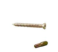 WK Electrical - Vis béton avec embouts Torx - Vis à maçonnerie à tête fraisée zinguée pour brique et béton - Pas besoin de chevilles murales - Fixations robustes - 7,5 mm - Lot de 100 (7,5 mm x 60 mm)