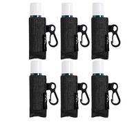 WK IEASON Porte-baume à lèvres - Porte-clé à clip sur manchon chapstick - Pochette de rangement - Mailles étroites - Élastique - Convient pour le rouge à lèvres Eos, Noir x 6., 2.36 IN