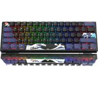 Wk61 Clavier Mécanique 60%, Clavier De Jeu Filaire Rvb Remplaçable À Chaud Rvb Avec Pbt Noir De Mer De Corail Pour Gamer Pc Windows - Interrupteur Rouge Linéaire