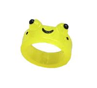 WKabnkn Bagues en résine en forme de grenouille mignonnes et rétro empilables faites à la main pour femmes et filles, taille unique, Comme décrit, Comme décrit.