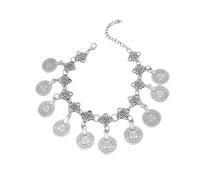 WKabnkn Chaîne de cheville vintage gitane à pampilles rétro pour femme élégante pieds nus sandales bijoux accessoire yoga classe, taille unique, Comme décrit