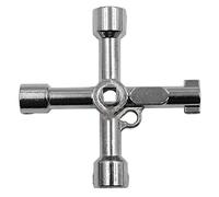 WKabnkn Clé triangulaire multifonction à 4 voies pour robinet, armoire électrique, trou rond, trou carré