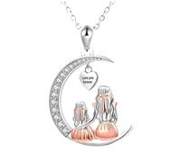 WKabnkn Collier avec pendentif délicat en forme de cœur et lune - Symbole d'arbre de vie - Chaîne réglable - Parfait pour la fête des mères, un anniversaire, une femme, taille unique, Comme décrit
