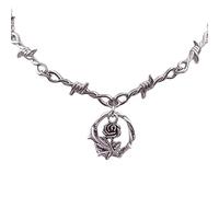 WKabnkn Collier gothique avec pendentif rose épine punk hip-hop Y2K chaîne de clavicule médiévale bijoux cadeau longueur réglable chaîne clavicule