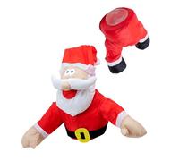 WKabnkn Crashing Santa Renne donnant un coup de pied à la fenêtre Décoration animée avec ventouses Fixation pour Noël Humour Ornement de Noël farces Autocollant de fenêtre Décors