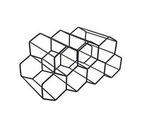 WKabnkn Étagère de rangement moderne en métal nid d'abeille pour bouteilles de vin, étagère de rangement hexagonale, 7 porte-bouteilles, présentoir à bijoux, plateaux de rangement en velours