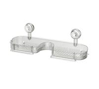 WKabnkn Étagère de salle de bain à ventouse avec trous de drainage, résistante à l'eau, support de rangement pour gel douche, bouteilles, porte-savon, usage domestique, étagère adhésive amovible