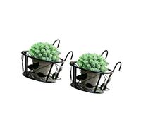 WKabnkn Lot de 2 supports de pot de fleurs robustes en fer à suspendre pour balcon, jardin, intérieur et extérieur