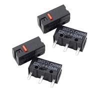 WKabnkn Lot de 4 interrupteurs d'origine D2FC-F-K (60 m clics) 0,74 N - Point rouge - 3 broches