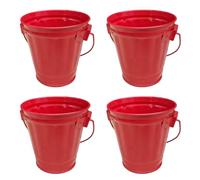 WKabnkn Lot de 4 seaux décoratifs en fer avec poignées pour ranger des bonbons, des fournitures de classe et des bricoleurs - Petit seau en métal pour organisateur de bureau