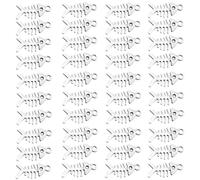 WKabnkn Lot de 40 breloques en forme d'arête de poisson - Accessoire pour travaux manuels - Pendentifs en forme d'arête de poisson - En alliage robuste - Style vintage, taille unique, Comme décrit