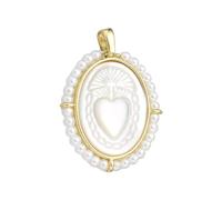 WKabnkn Médailles ovales à la mode Vierge Marie, accessoire pour la fabrication de bijoux avec perles d'eau douce et coquillages incrustés, taille unique, Comme décrit, Comme décrit.