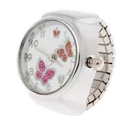 WKabnkn Montre Femme Quartz Analogique Papillon Elastique Creati Strass