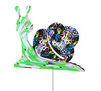 WKabnkn Piquets de jardin de 43,2 cm en forme d'escargot en métal, décoration artistique, décoration d'extérieur, pot de fleurs, allée, patio, piquets de jardin pour plantes en métal
