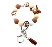 WKabnkn Porte-clés élégant en forme de vache Highlands en silicone avec breloque vache Highlands pour sacs à dos, Couleur caramel., taille unique