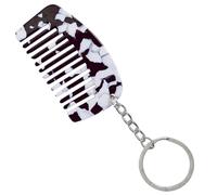 WKabnkn Porte-clés miniature unique en forme de peigne créatif, anneaux à la mode, décoration de sac à dos, accessoires tendance pour femmes, outil de cheveux antistatique, silver buckle, Comme décrit