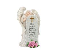 WKabnkn Sculpture de patron constant pour tombes, monuments commémoratifs, décoration de jardin, statue d'art en résine stable, décoration extérieure, cimetière religieux, sculpture d'ange en résine