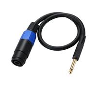 WKabnkn Speakon Connecteur femelle vers prise mâle 6,35 mm 6,35 mm Câble amplificateur Connexion Heavy Duty Twist Speakon