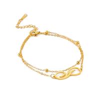 WKabnkn Symbole de l'infini pour femme, réglable, en acier inoxydable, style confortable, bijoux tendance, taille unique, Comme décrit