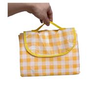 WKAIYUAN Couverture de Pique-Nique d'extérieur de Printemps 200x200cm, Tapis de Plage imperméable et résistant au Sable, Voyage léger avec poignée for randonnée et Camping(Yellow)