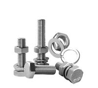 WKAIYUAN Ensemble 4 en 1 de vis hexagonales en acier inoxydable 304, écrou, rondelle plate, rondelle élastique, joint, boulons combinés M10 allongés(30mm)