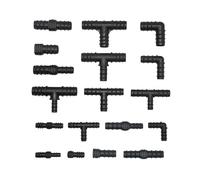 WKAIYUAN Raccords cannelés en Plastique for tuyaux PE 16/20/25 mm, coude en T, Bouchon Transversal, coupleur réducteur, raccord d'irrigation Goutte à Goutte 1/2, 3/4, 1"(K)