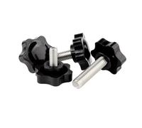 WKAIYUAN Vis à tête cylindrique en acier au carbone M5, M6, M8, avec noyau en cuivre, tête en forme d'étoile en plastique, filetage, serrage, poignée à molette, vis à métaux(10PCS,M5x16 D25)