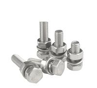 WKAIYUAN Vis à tête hexagonale externe en acier inoxydable 304 à filetage complet, écrou, rondelle plate, rondelle élastique, joint, boulon combiné(90mm)