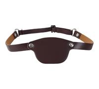 wkao Cache-œil en PU Marron foncé, Cache-œil Pirate Souple et réglable pour Adultes, 7,5 x 5,5 cm, Accessoire de Costume Gothique pour soirée masquée, Jeu de rôle et Personnage borgne