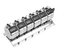 wkao Compteur manuel à 6 unités - Boîtier en acier inoxydable - Clicker mécanique à 4 chiffres - Accumule jusqu'à 9999 - 22 cm - Pour inventaire d'entrepôt, trafic