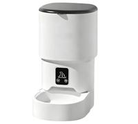 wkao Distributeur automatique de nourriture sèche de 4 L, distributeur de nourriture sèche à bouton-poussoir, facile à nettoyer, alimenté par piles pour chats, chiens et petits animaux