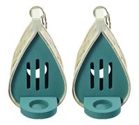 wkao Lot de 2 décorations en bois à suspendre en forme de papillon pour l'extérieur, comprend des mangeoires élégantes en forme de larme, patio et jardin pour une parfaite