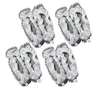 wkao Lot de 8 pantoufles de nettoyage à enfiler, lavables et absorbantes en chenille pour sols, design élastique et confortable pour le nettoyage de la maison