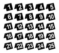 wkao Numéros de table noirs et blancs de 1 à 25, panneaux double face en acrylique
