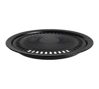 wkao Poêle barbecue coréenne de 30 cm, plaque de cuisson extérieure portable, plaque de cuisson en métal antiadhésive avec vidange d'huile intégrée, pour cuisinières électriques en céramique, fours