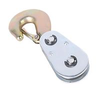 wkao Poulie de levage de 453,6 kg avec crochet, bloc d'arrachage de 15 cm, roue en acier au carbone A3, capacité de 0,5 tonne, conçue pour durer, argent