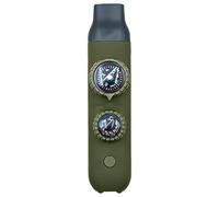 wkao Sifflet de survie d'urgence 7 en 1 en ABS avec lumière LED, thermomètre, double boussole pour randonnée, camping, aventures en plein air
