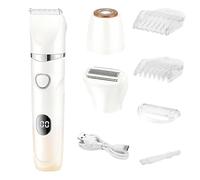 wkao Tondeuse électrique 3 en 1 pour femme, rechargeable par USB, épilateur indolore avec affichage numérique, pour tout le corps, le visage, les sourcils, la ligne de bikini