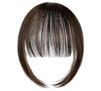 Wkclnfs Frange à Clips,Clip de Franges Plates de Vraies Cheveux Humains Dans Les Extensions de Cheveux de Franges Cheveux de Frange avec des Temples (M4)