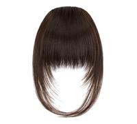 Wkclnfs Frange à Clips,Clip de Franges Plates de Vraies Cheveux Humains Dans Les Extensions de Cheveux de Franges Cheveux de Frange avec des Temples 12inch (2#33)