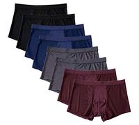 wkd-thvb 8 Pcs/Lot Grande Taille Hommes sous-vêtements en Fibre de Bambou Soie de Glace Respirant Boxer Shorts Homme Sexy Maille caleçon 8PCS Mixed Color Asian 5XL